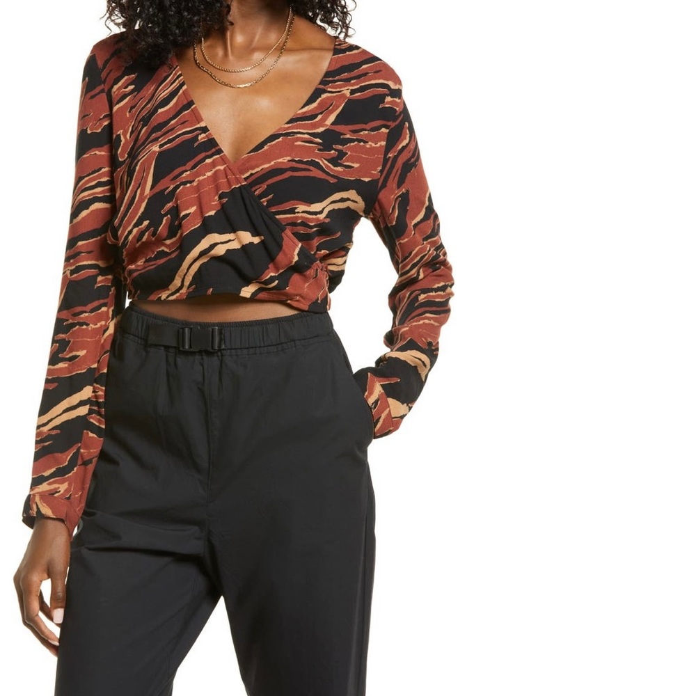 NWT BP. Surplice v-neck crop top